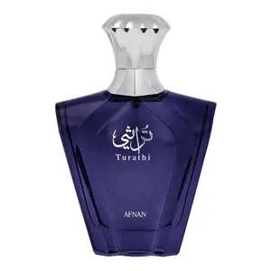 Afnan Turathi Blue Eau de Parfum for Men, Aromatic Woody Fragrance with Citrus, Amber & Musk Notes, 90ml / 3.04 fl oz Liquid Cologne, Citrus Spicy Fragrance