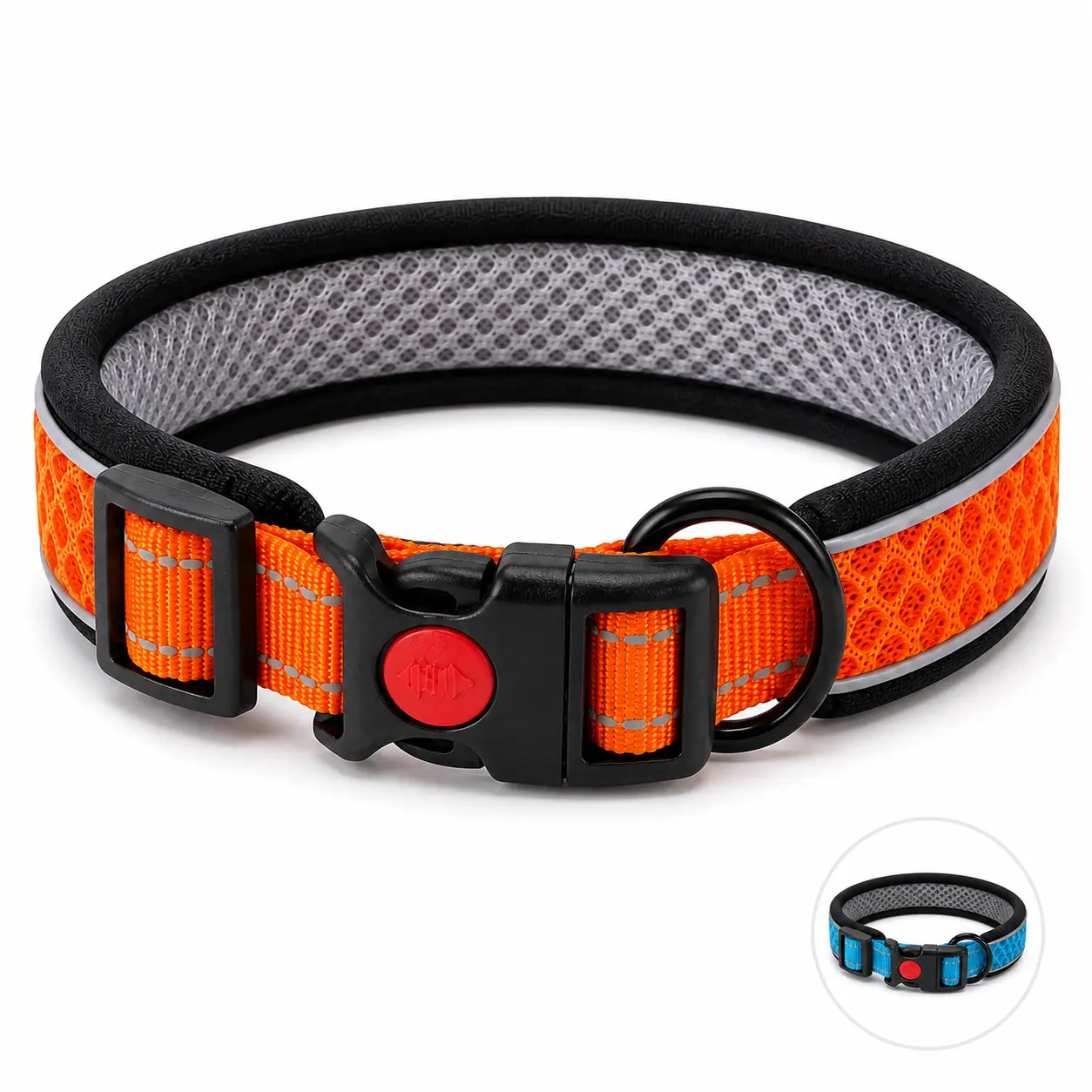 Lightweight Reflective Pet Collar for Small Dogs & Cats, Adjustable Quick-Release Soft Mesh Collar