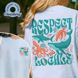 Respect the Locals Comfort Colors Shirt, Protect the Locals Ocean Shirt, Ocean Animal Tee, Tiger Shark Shirt, Whale T-Shirt, Turtle Tee Top Womenswear Tshirt Streetwear