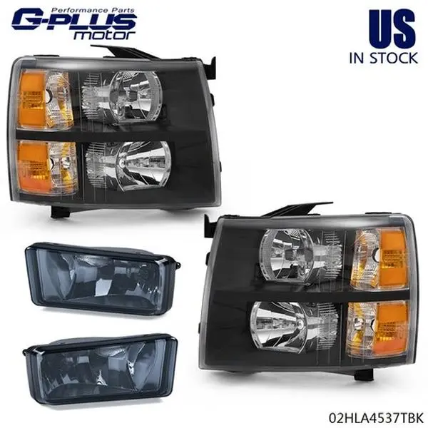 G-PLUS Fog Lights for 2007-2013 Silverado OE Style Clear Lens Halogen Fog Light Assembly