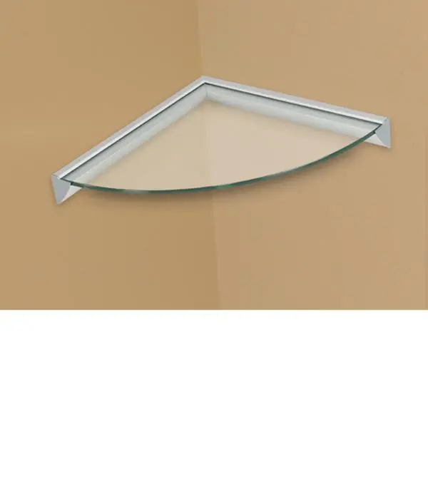 212 MAIN 12x12 in Glass Corner Shelf Kit, Wall-Mount Corner Bracket & Fastener Included, Space-Saving Commercial Office Furniture Shelf, 12 X 12 In, Wall Hanging Fastener
