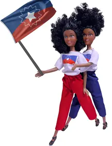 Juneteenth Dolls Twin Doll Pack African American Dolls with Juneteenth Flag Commemorative Shirts for Black girls