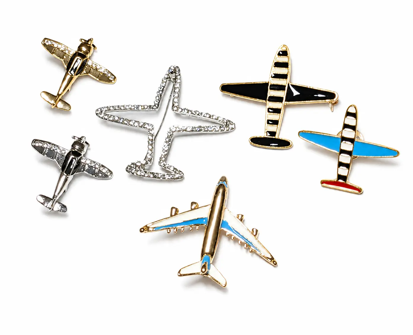 Airplane Brooches Pin Plane Pin, Enamel Pins Bulk, Birthday Gift for Her, Pilots, Travel Lovers, Pack of 6 Pins