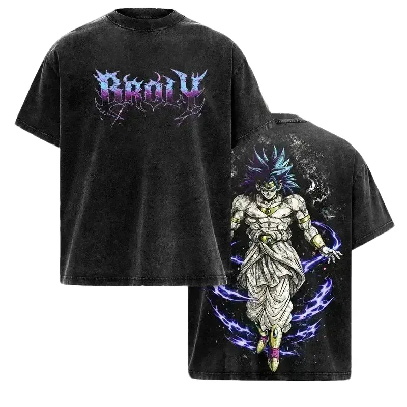 Broly - DBZ Vintage Washed T-Shirt, Relaxed Fit, Heavyweight Cotton, Unisex Streetwear Casual Wear, Legendary Super Saiyan Graphic Tee, Gift for Anime Fans 67 shirt silverfish clothes trend gift,funny graphic tee Shortsleeve Tropical Tshirt Menswear