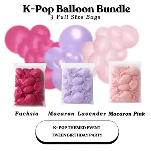 K-Pop Balloon Bundle - Fuchsia, Macaron Lavender, Macaron Pink K-Pop Balloon Bundle - Fuchsia, Macaron Lavender, Macaron Pink