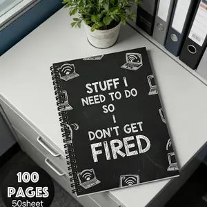 Fun Office Notebook - "What I Do to Avoid Being Fired" Spiral Diary with Workplace Humor, Product Efficiency Planner, Spiral Binding Planner, For Workplace, Home - Perfect Gift for Colleagues, Managers, Employees, Suitable for 4 Seasons