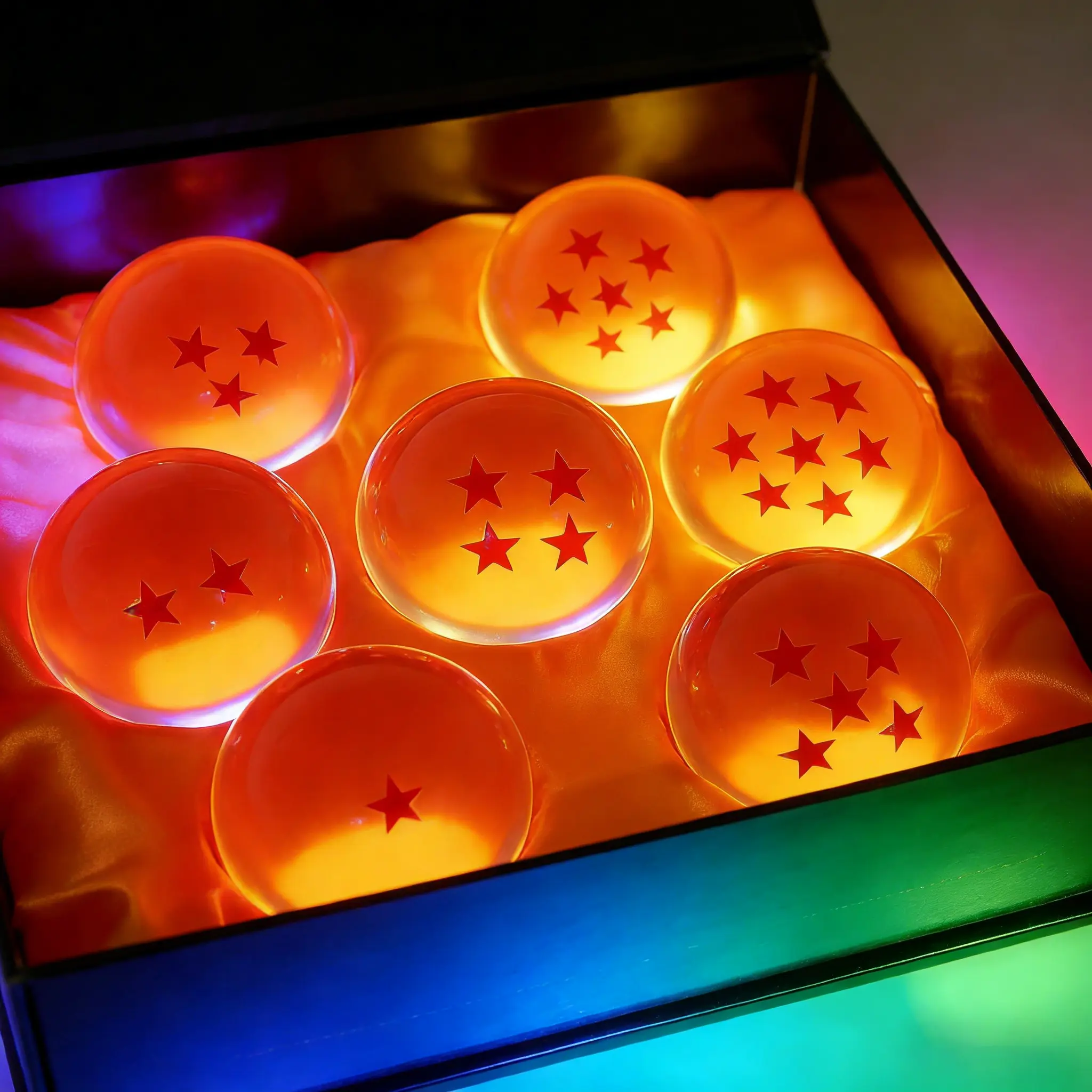 DLDA Dragon DBZ Anime Collectibles 7.6cm Transparent Crystal Acrylic Ball, Oversize Collectible Toy Set with Unique Gift Box - Ideal for Fans, Easter Gift