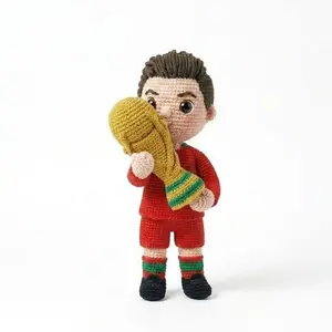 [CR7- 2026] Handmade Amigurumi Soccer Player Doll – CR7-Inspired Crochet Plush | Personalized Football Gift for Fans