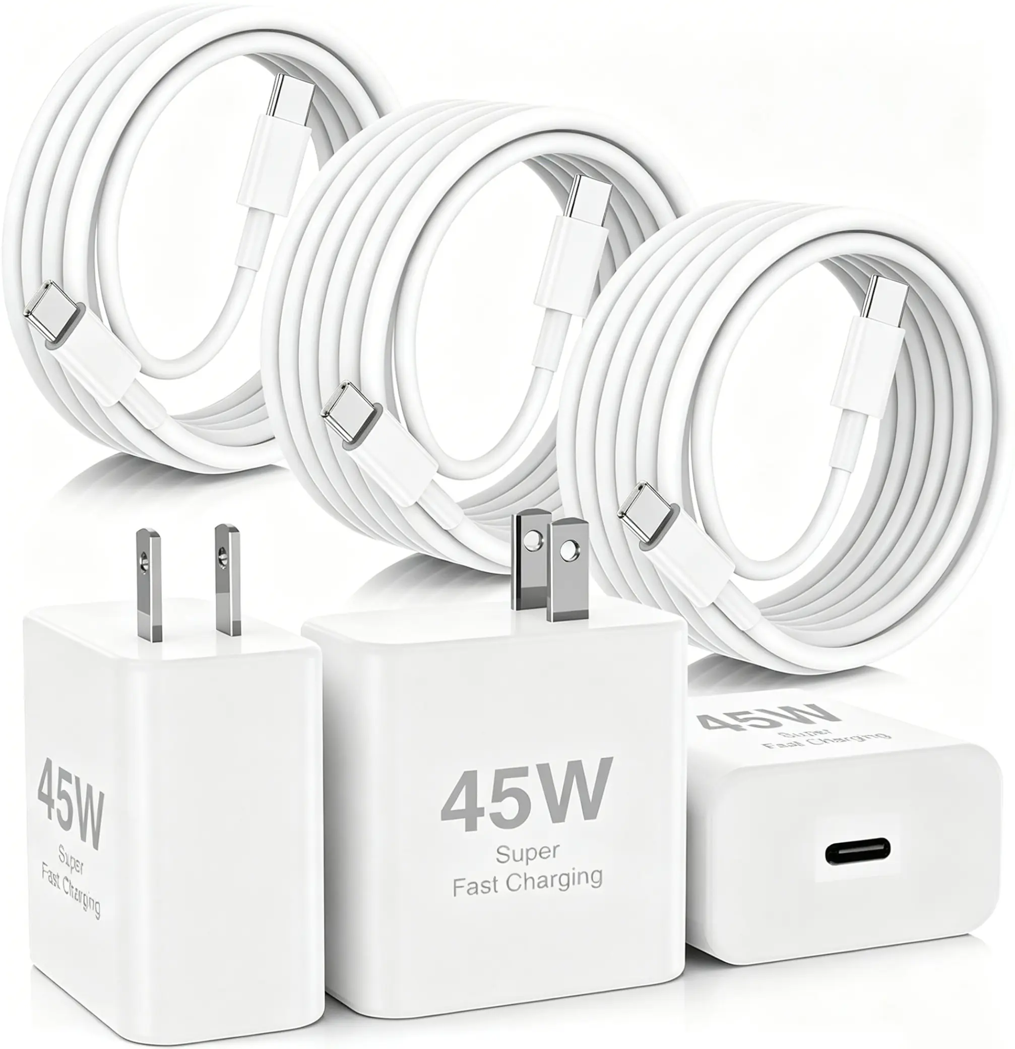 PD 45W USB-C Super Fast Charger for iPhone 17 Pro Max, , 10-Ft Durable Type-C Charging Cable,  for iPhone 17/17 Pro/17 Pro Max/16 Plus/16/16 Pro Max/16 Pro/Plus, as well as Samsung Ultra26/S26+/S25/S24/S23/S23+/S22/S22+/S21 Ultra/S20, etc. Fast Charging A