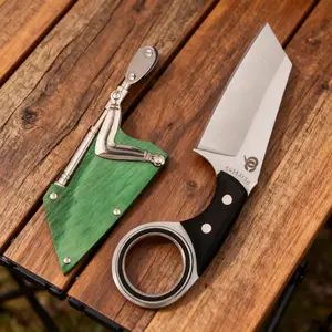 Unique Mechanic Arm Camping Knife - Ring Grip Design for Hiking & Picnics