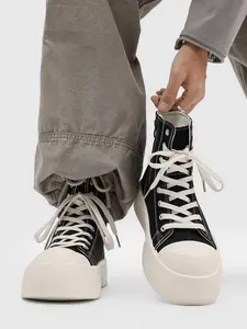 Men's High Fashion Sport Boots Size 39-46, Thick PU Sole and Cross Strap Design, Comfortable Casual Shoes for All Seasons