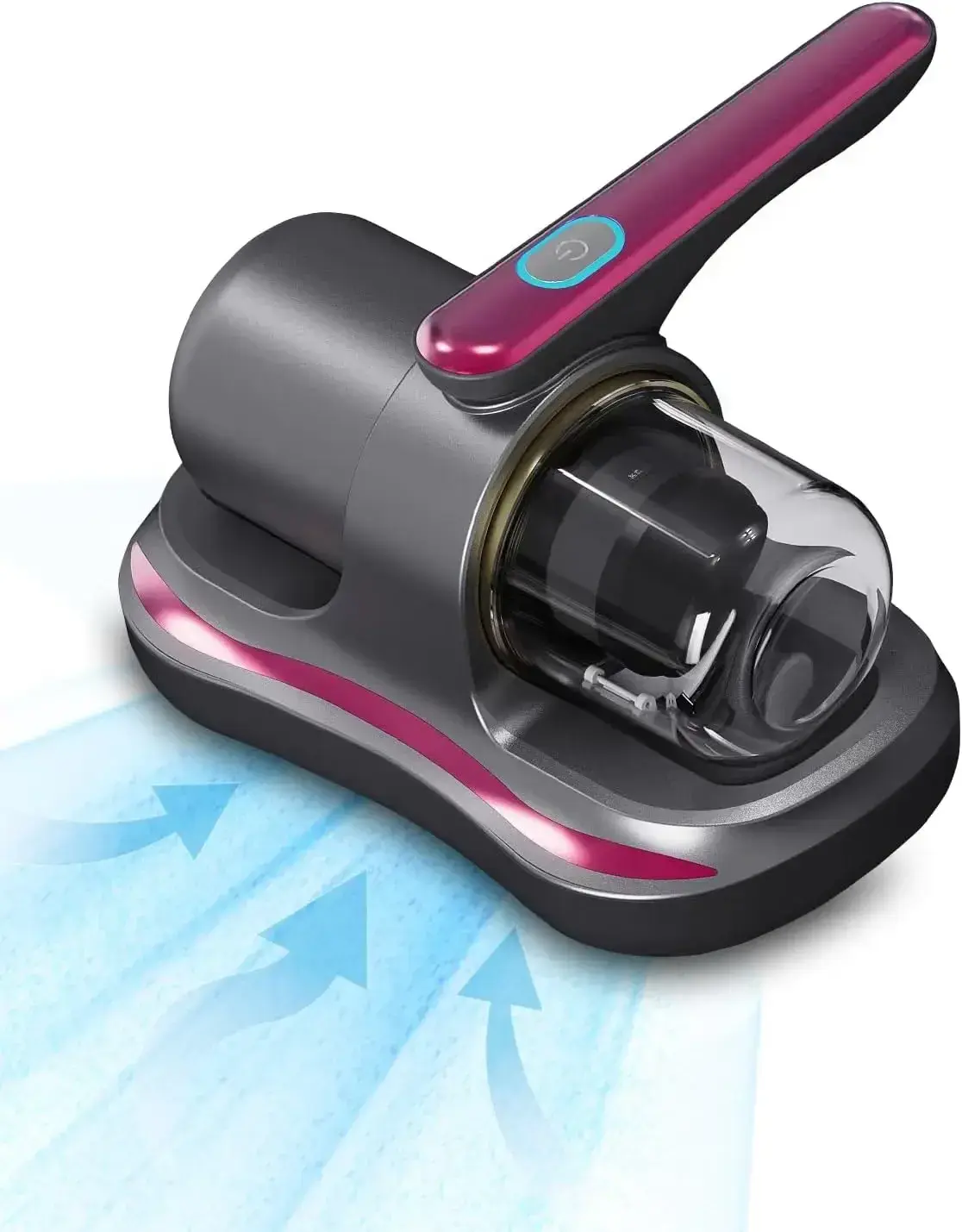 Mattress Vacuum Cleaner, Cordless Bed Vacuum Cleaner with UV Light Sanitizing, Ultrasonic & Heating Tech with HEPA Filters, 2 Speeds Handheld Vacuums for Mattress Sofa, Pet Hair, Carpets