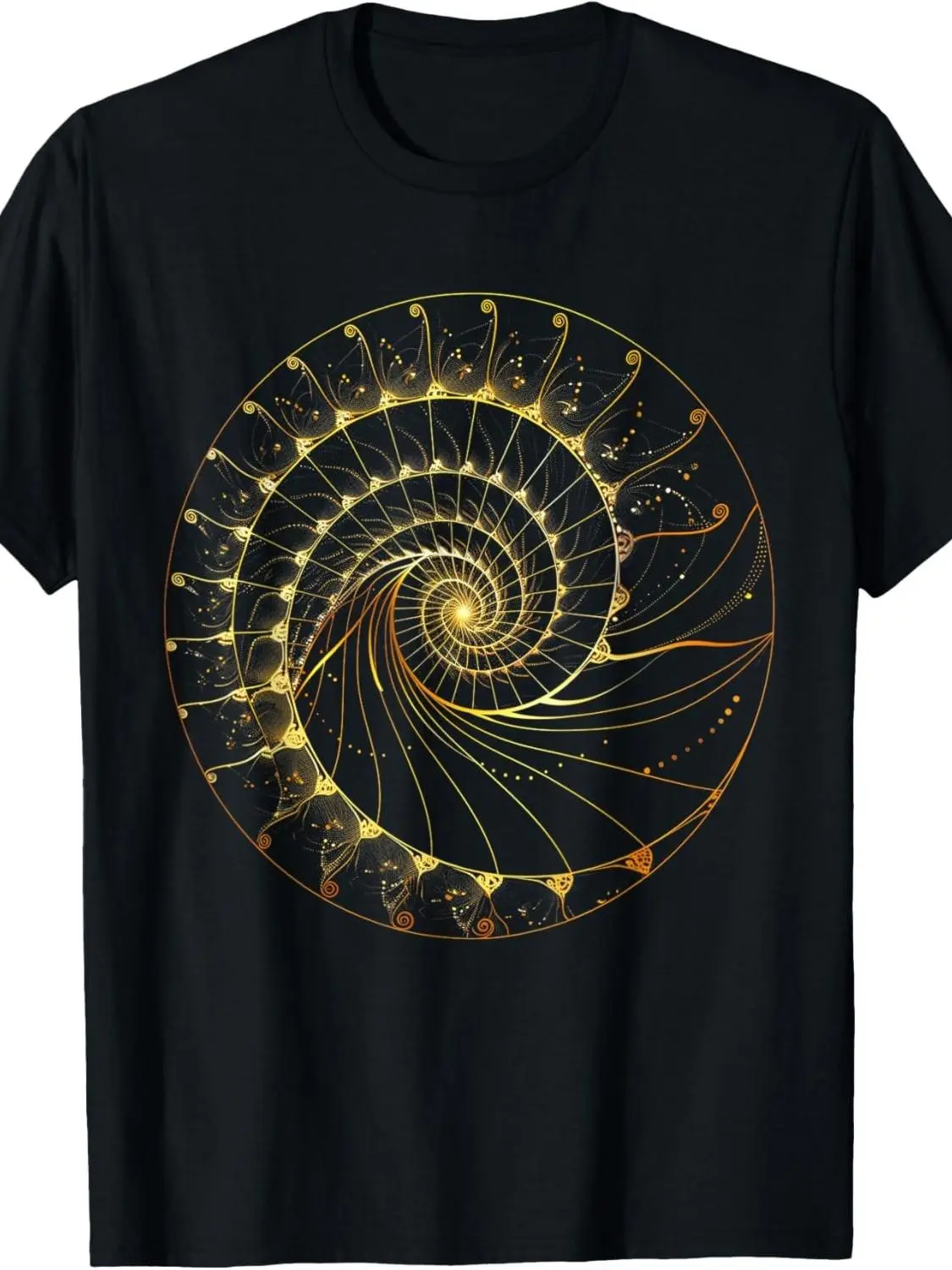 Fibonacci Spiral Ratio Math Mathematician Sacred Geometry T-Shirt Fabric Casual Unisex