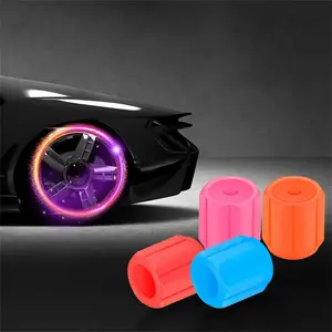 8Pc/12Pc Universal Fluorescent Car Tire Valve Caps Air Valves Stem Caps Pressure Caps for Cars Motorcycles SUV Trucks Bicycles in Vibrant Colors