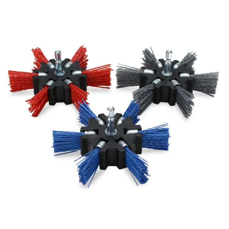 4" Nylon Wire Strip Flap Brush - 1/4" Hex Shank