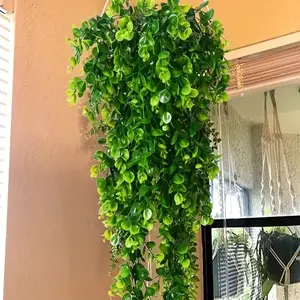 4pcs Realistic Hanging Succulent Plants, Flexible Plastic Vines, Indoor Outdoor Decor, Wall Garden Desktop, No Maintenance Needed