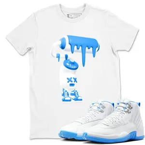 3D Paint Roller Unisex Graphic T-Shirts To Match Sneakers 12s White and University Blue, 12 Melo University Blue Outfit, Top Tshirt