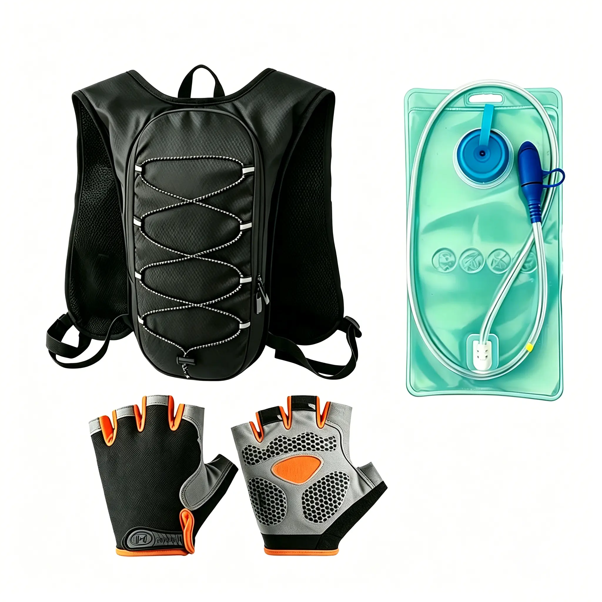 Unisex Hydration Vest, Solid Vest-Style Bike Backpack below 20L for Outdoor Running & Cycling with 2L Water Bladder & Bike Gloves