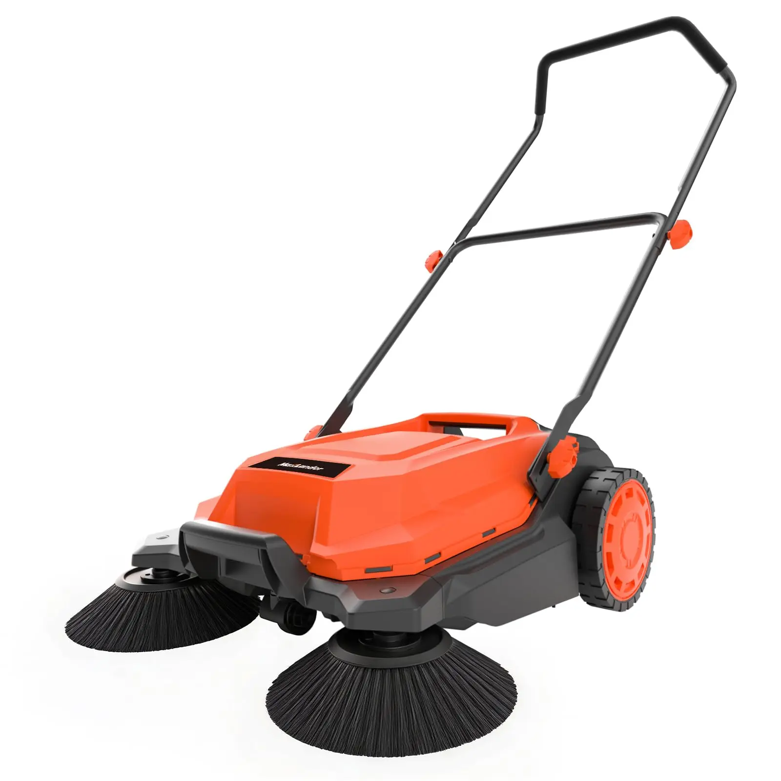 MAXLANDER Heavy Duty Walk-Behind Manual Lawn Sweeper - 26-in Wide Coverage, Adjustable Height Folding Handle, 6.3GAL Collection Hopper for Lawn & Garden Maintenance, No
