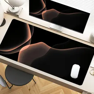 Abstract Wave Desk Pad Gaming Mousepad XXL Mouse Pad For Laptop Desk Mouse Pad Extra Large With Non-Slip Rubber Base Stitched Edges Surface For PC Gamers Office Workers & Home Use Holiday Gift Idea