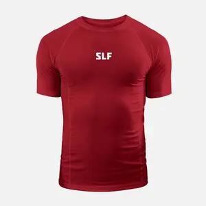 SLEEFS Hue Maroon Compression Shirt for Athletes & Fitness Enthusiasts - Sleeveless, Moisture-Wicking, Breathable, Unisex Fit, Quick-Dry Mesh Fabric