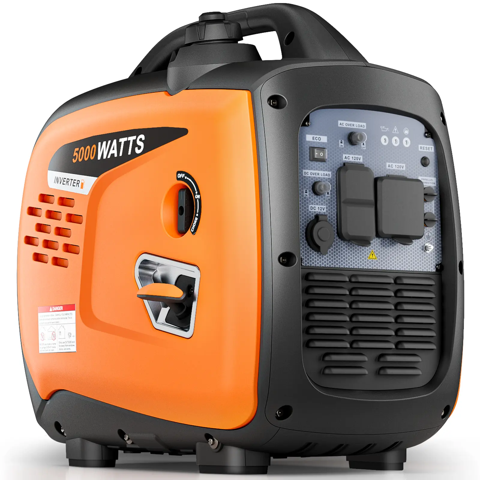 Efurden 5000W Portable Inverter Generator for Home Emergency Backup Power, Super Quiet Small Gas Powered Generator for Camping, RV, Outdoor, Jobsite with ECO Mode, Parallel Capable, EPA Compliant