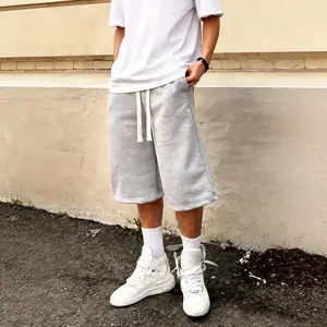 2Pack  Men’s Gray Knit Casual Sports Jogger Shorts, 3/4 Length, Loose Fit for Summer (Available in 2-Pack and 1-Pack)