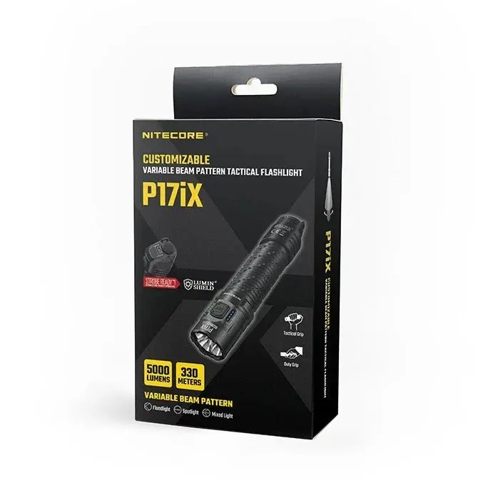 Nitecore P17iX Portable LED Tactical Flashlight, 5000 Lumen, Customizable Controls, USB-C Charging, Gesture Control for Hands-Free Lighting (Sports & Outdoor Camping Hiking Torch)