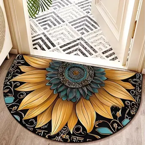 Modern Geometric Welcome Mat Waterproof Non Skid Backing Low Profile Indoor Outdoor Use Front Door Patio Balcony Porch Easy Clean Durable Floor Rug
