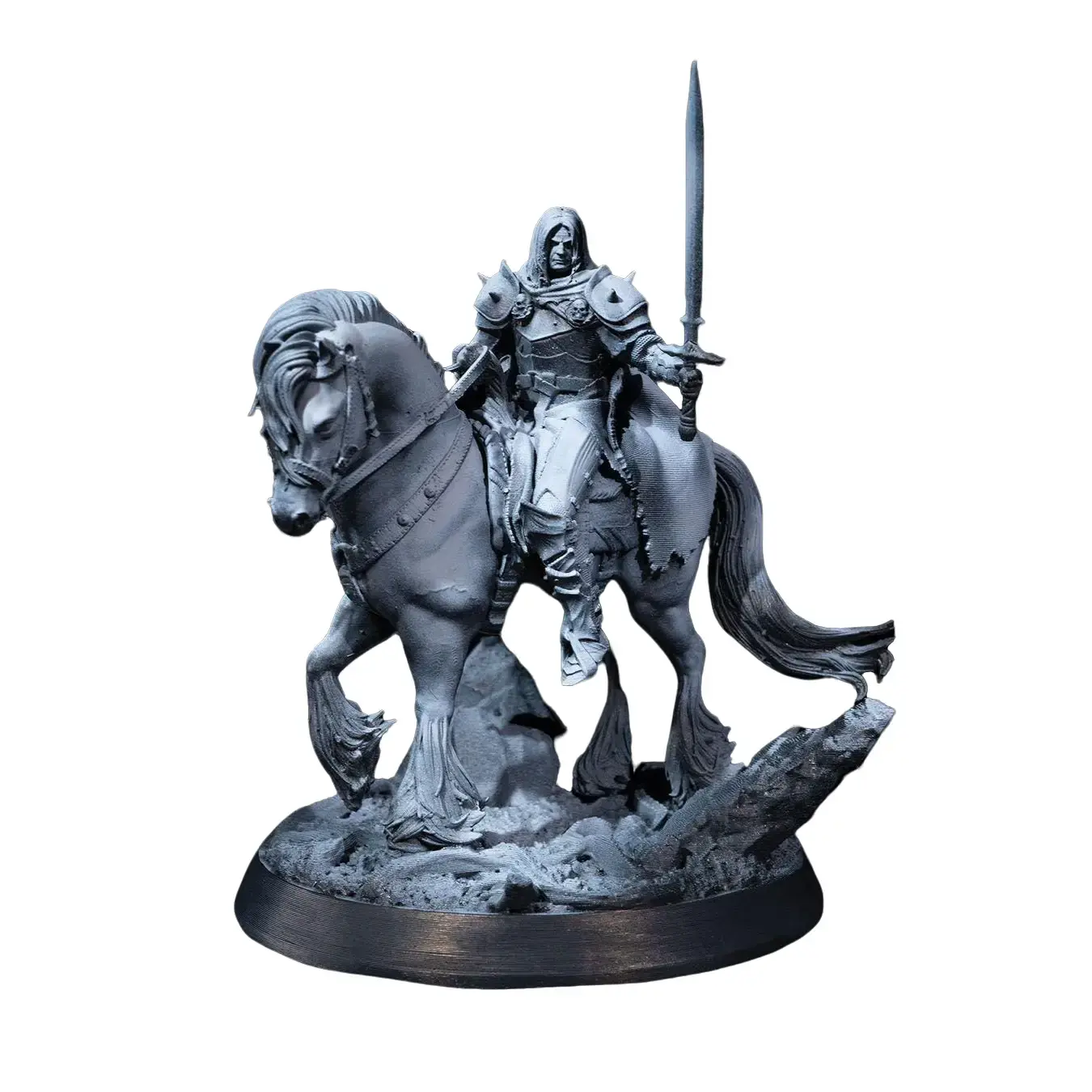 High-Detail Undead Necromancer Knight Standing Rise 3D Resin Print Statue, Handcrafted Single Resin Figure, Fantasy RPG Tabletop Mini, Custom Paintable DnD Collectible, Home Decor Accent, Resin Figures
