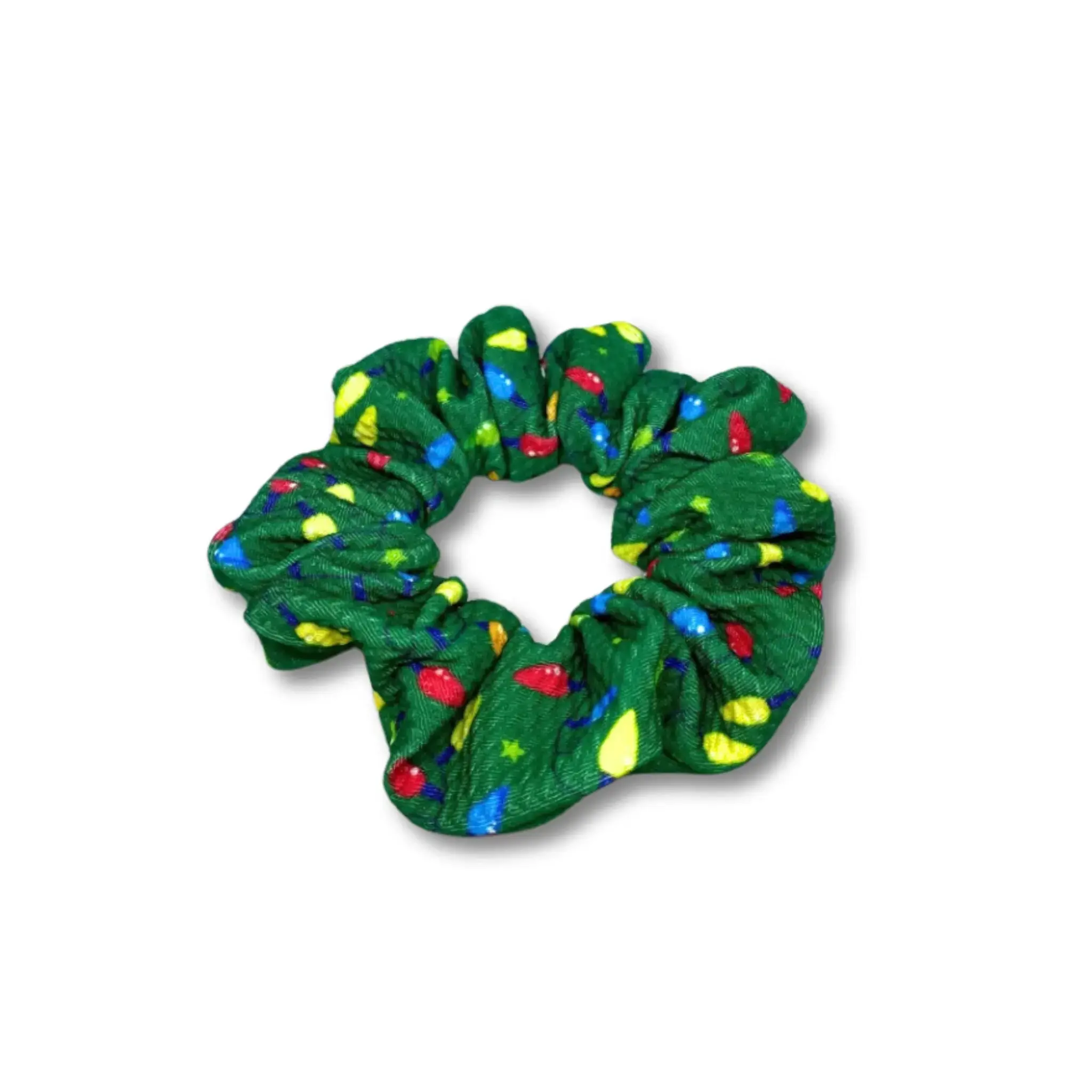 Mini Green Lights Christmas Bullet Scrunchie Mini Green Lights Christmas Bullet Scrunchie