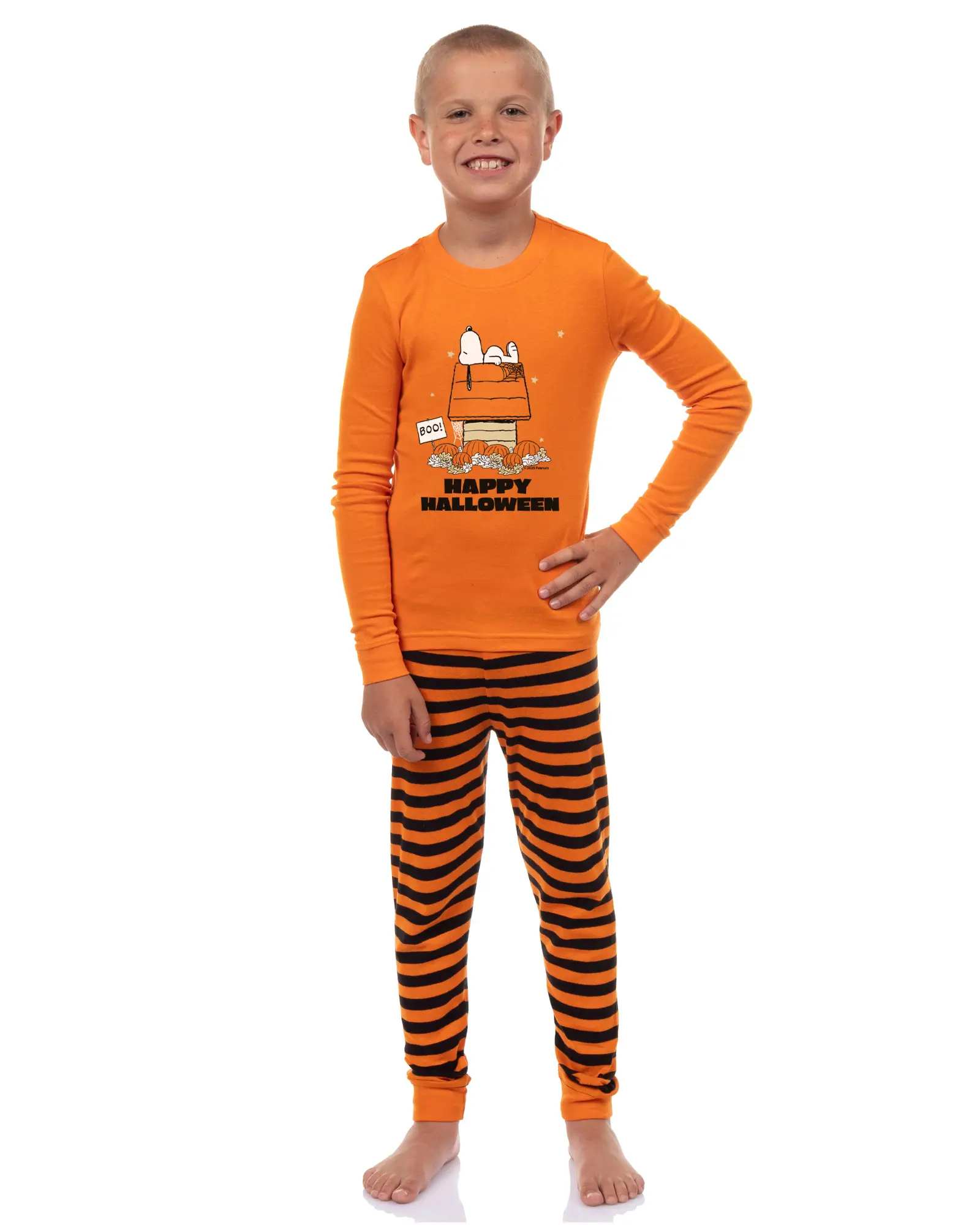 Peanuts Snoopy Halloween Pumpkin Patch 2 Piece Long Sleeve Pajama Set