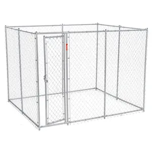 Lucky Dog Adjustable 10' x 10' x 6' Heavy Duty Chain Link Dog Kennel Enclosure