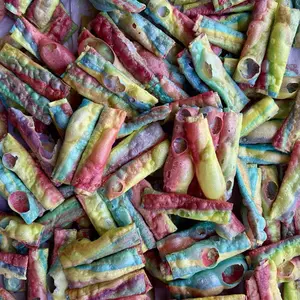 Freeze Dried Fruit Roll Up Crunchy Roll Up Trending Candy in Vibrant Rainbow Colors Perfect for Snacking