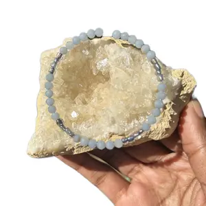 Angelite Memory Wire Bracelet