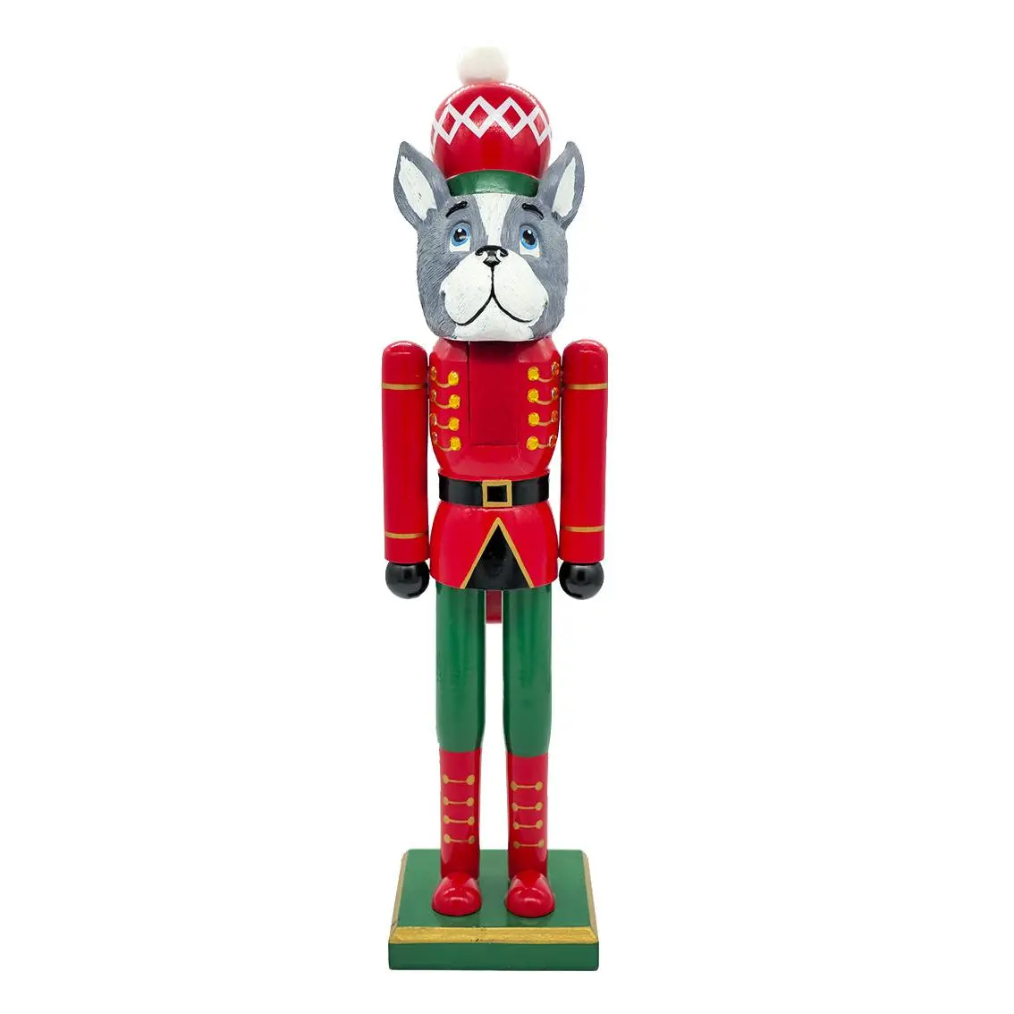 Soldier Bulldog Wooden Nutcracker F07AM9-4-N01026B
