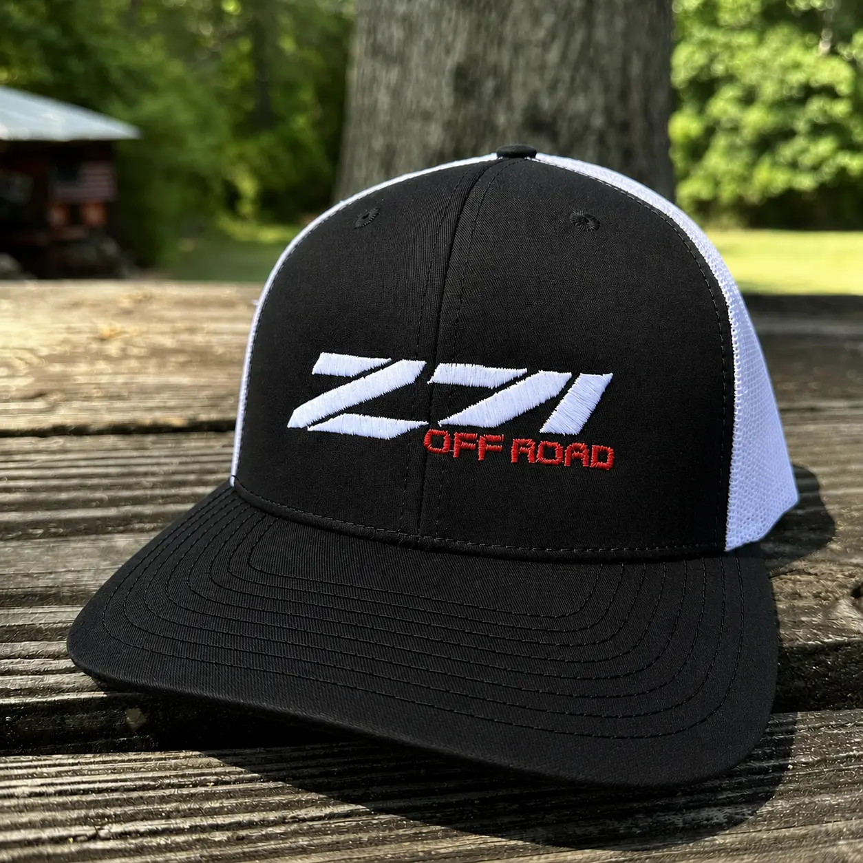 Z71 Off Road Embroidered Trucker Hat | Classic Mesh Snapback Cap | Black Richardson Style Baseball Hat | Unisex Outdoor Cap