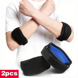 2PC Elbow and Arm Support Bracelets, Tennis Elbow and Wrist Guard, Adjustable Pressure Band, Suitable for Weightlifting, Golf, Tennis