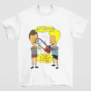 Vintage 1994 Beavis and Butt-Head T-Shirt Featuring Bold Retro Typography and Iconic Cartoon Design