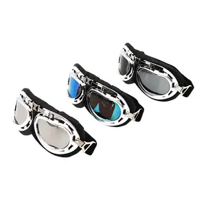 Motorcycle Goggles, 1 Pcs Vintage Pilot Style Riding Goggle Burning Man Goggles for Men Women Youth Adult
