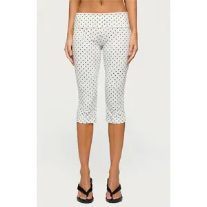 Edikted Women's Eloisa Polka Dot Foldover Capri Pants