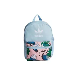 Women's Adidas Originals Polyester Backpack, Blue Floral Pattern Functional Female Bag