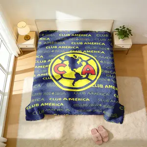 Club América Logo Throw Blanket (Classic Team Design) - Club América Crest & Team Name Motif Prints, Skin-Friendly & Machine Washable, High-Grade Plush & Double Warmth, Multi-Scene Use, Perfect Gift for Football Fans | Liga MX Merchandise Collectible