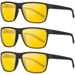 KALIYADI Night Vision Glasses for Men Women Classic Design Anti-glare polarized yellow lenses reduce glare from oncoming headlights and reflections Enhance nighttime driving safety