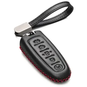 Vitodeco Genuine Leather Smart Key Fob Case Compatible for Lincoln MKT, MKS, Ford Escape, C-max, Edge, Explorer, Expedition, Focus, Flex, Taurus, 5-Button