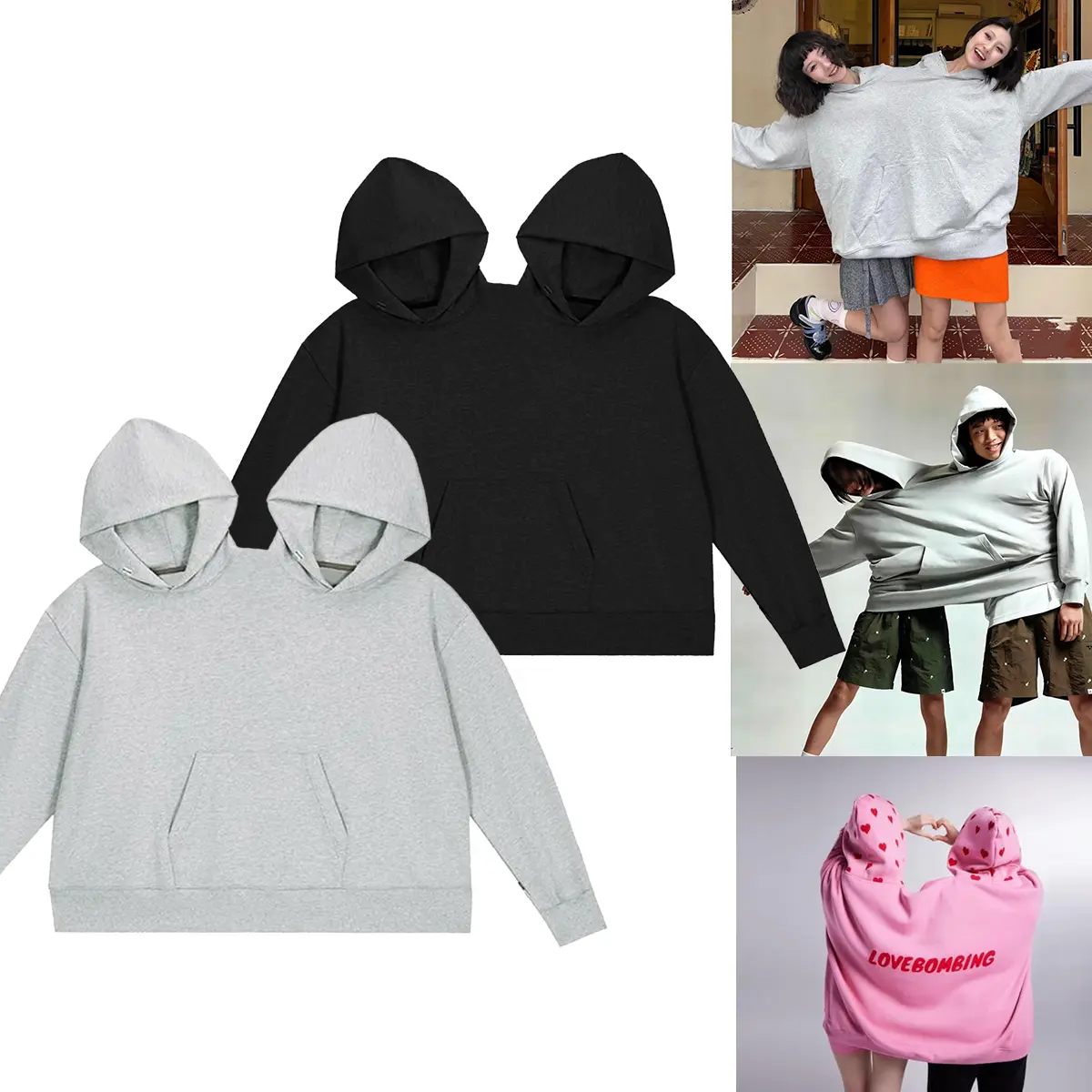 Couples Hoodies, Double Hoodies, Couples Sweaters, Fun Matching Hoodies, Casual Pullovers, Halloween