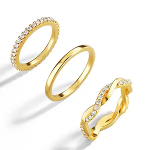 Loyalove Stackable Rings for Women Non Tarnish, Dainty Set Thumb Fashion Thin Cubic Zirconia Ring Pack Simple Unique Statement Jewlery Women7/8/9/10