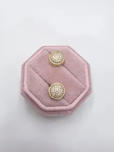 Small-Size Metal-Coated Zircon Stud Earrings, Minimalist Costume Jewelry, Daily Wear Accessory, Gift Jewelry, Minimalist Earrings