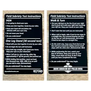 Standard Field Sobriety Test Instructions Card