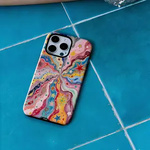 Psychedelic Starburst iPhone Case – Retro Cosmic Aesthetic